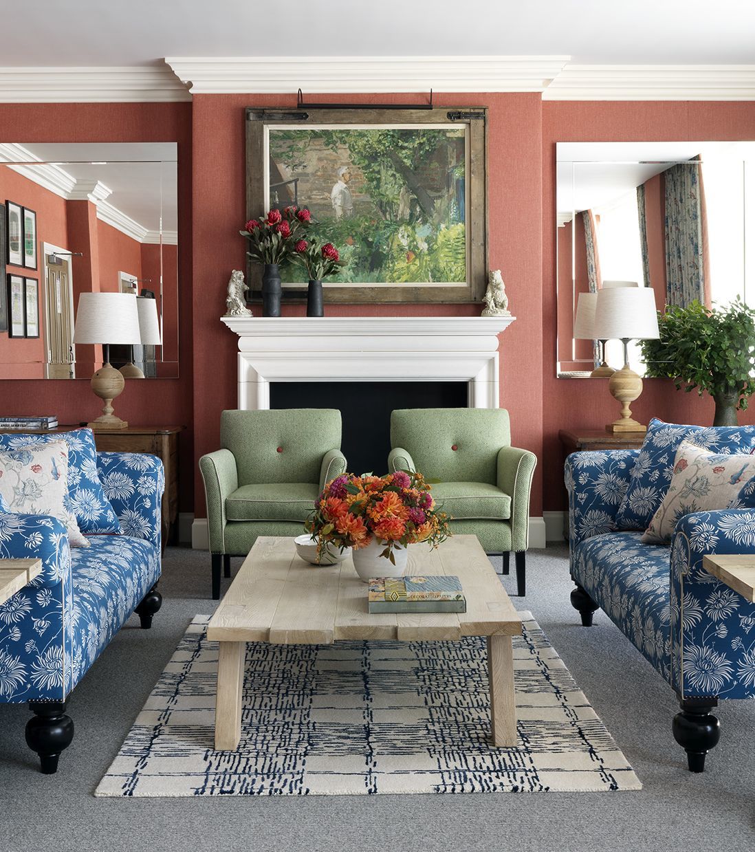 Ferran Palette : Dutch Blue and Terracotta  Terracotta living room, Room  color schemes, Terracotta bedroom