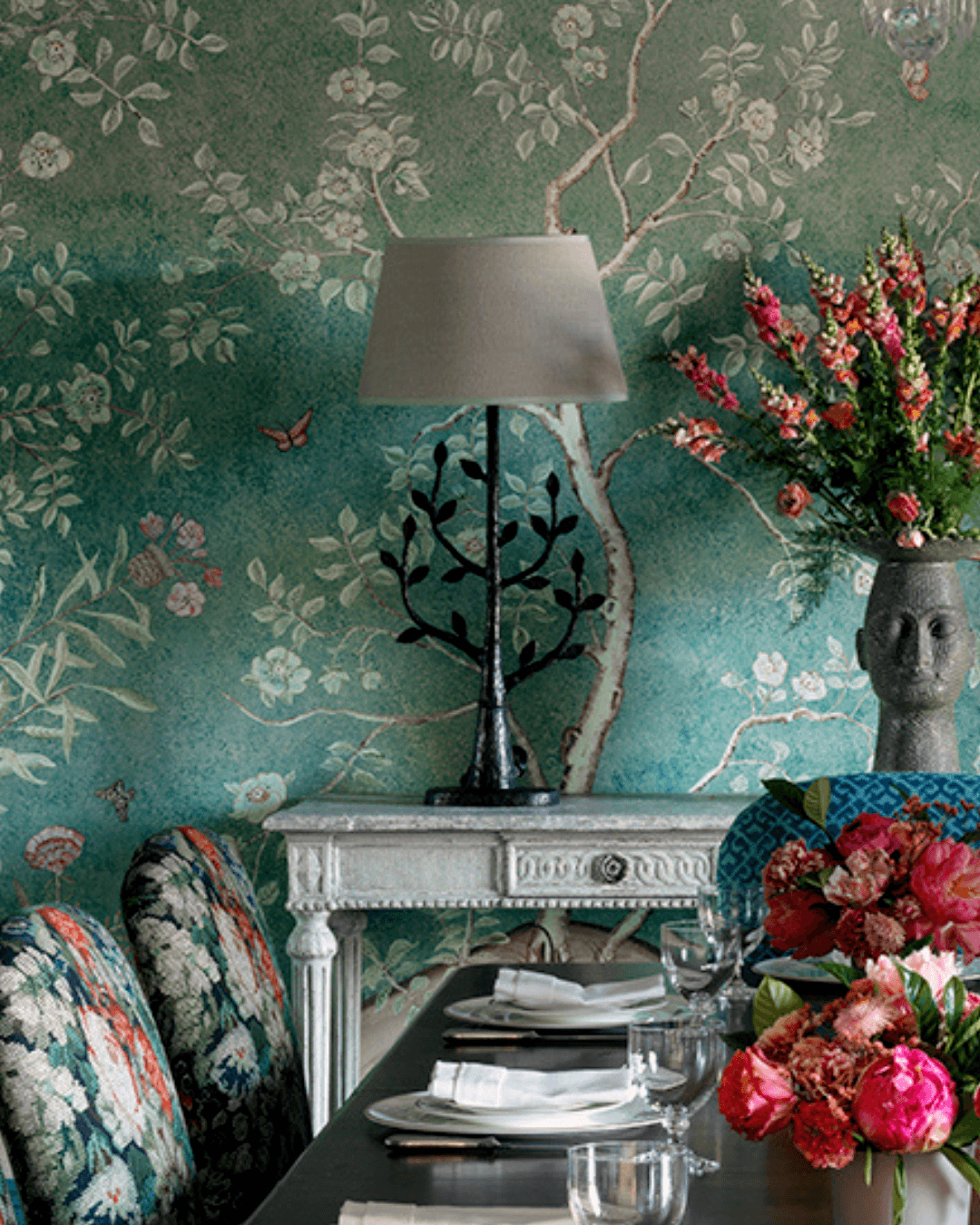 Catherine Lansfield Green Floral Pearl effect Embossed Wallpaper  DIY at  BQ